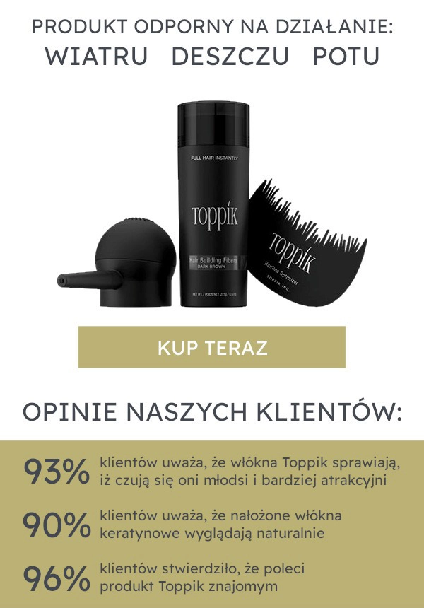 Toppik jest odporny na wiatr, pot i deszcz - opinie klientów Toppik jest odporny na wiatr, pot i deszcz - opinie klientów